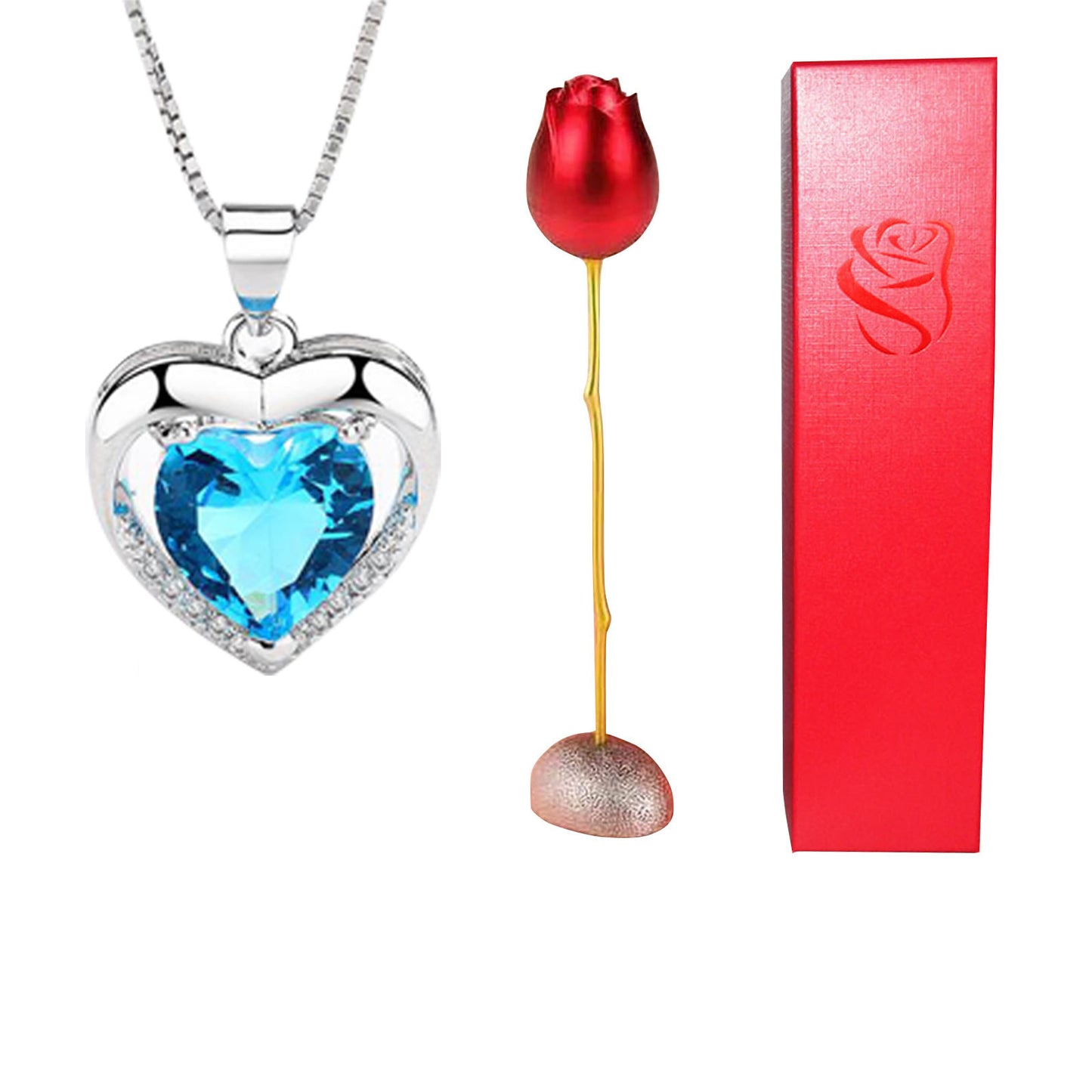 Surprise!! Heart shaped pendant delivered in a Rose flower
