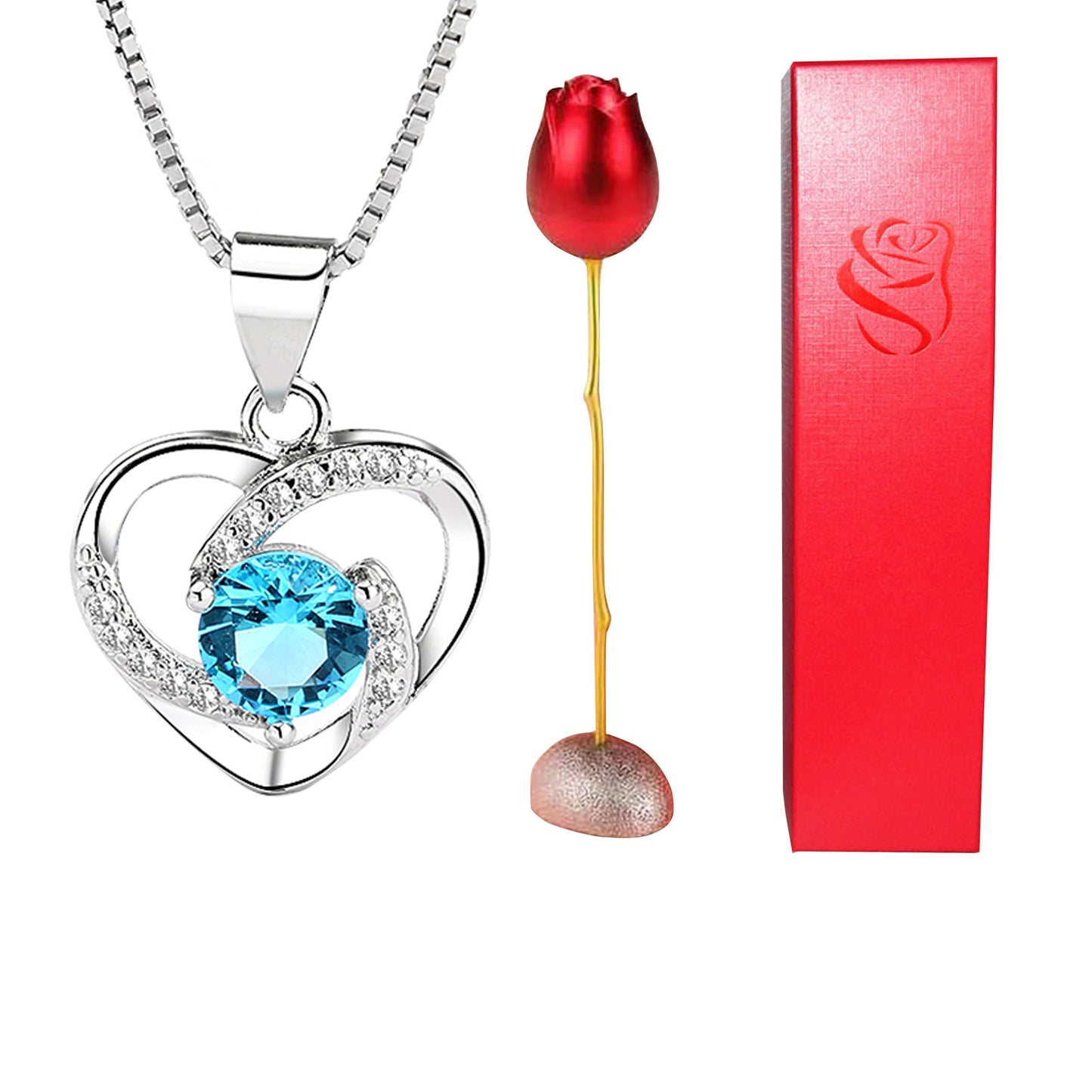 Surprise!! Heart shaped pendant delivered in a Rose flower