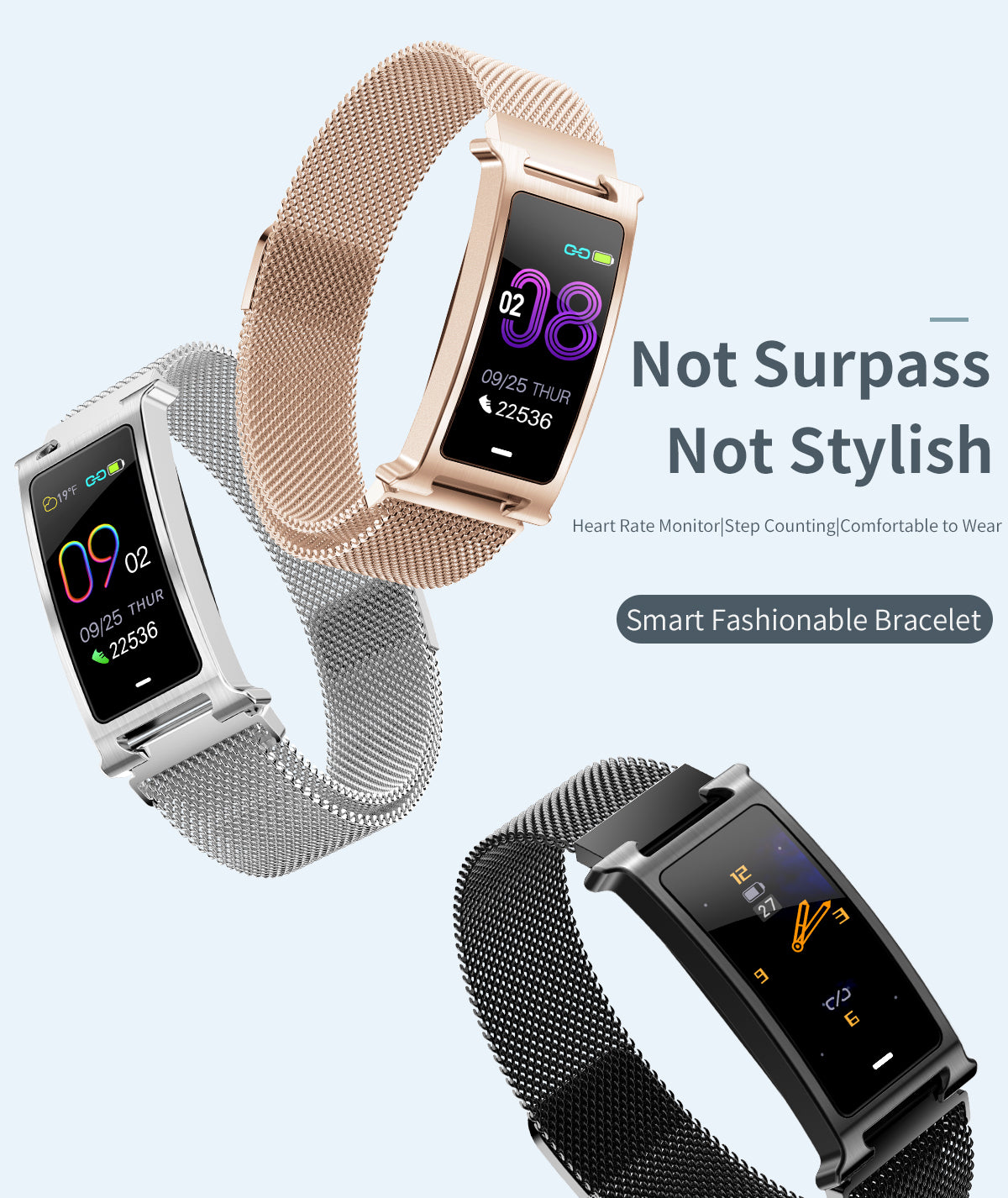 F8 Heart Rate Bracelet Sports Pedometer