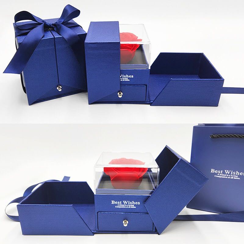 Flower Soap Rose & Jewelry Box Set