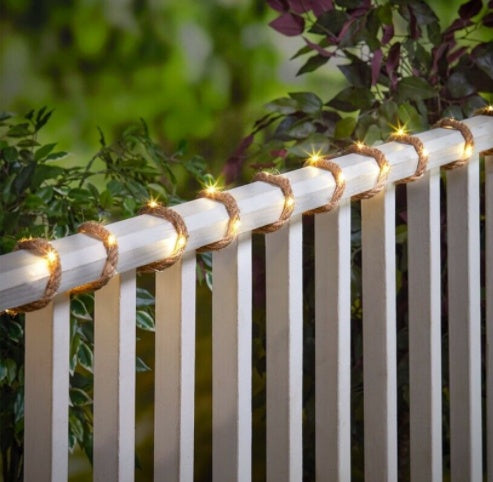 Solar Hemp Rope String Copper Wire LED
