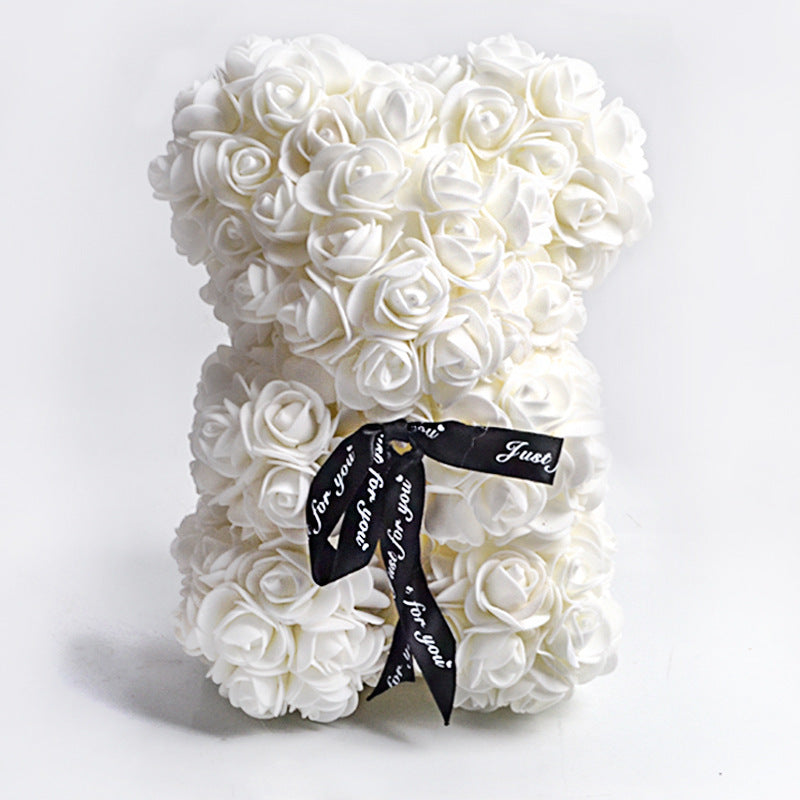 Rose Flower Teddy Bear Valentines gift