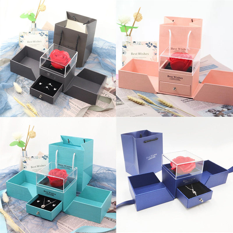 Flower Soap Rose & Jewelry Box Set