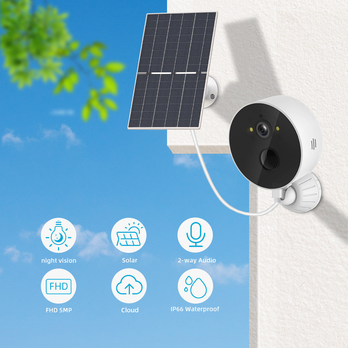Solar powered security camera