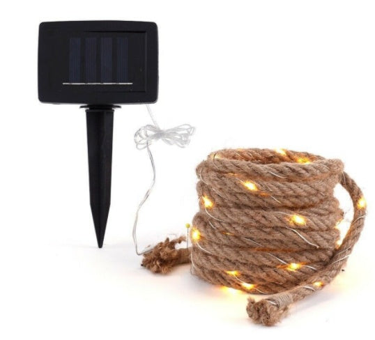 Solar Hemp Rope String Copper Wire LED