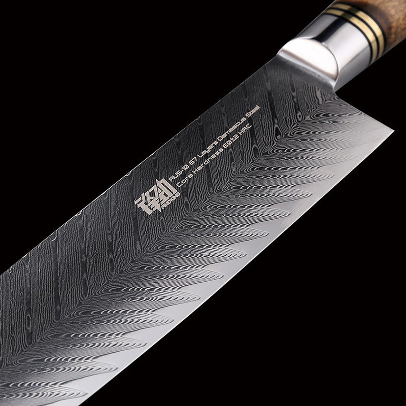 7 inch shadow wood AUS10 Damascus Sande knife