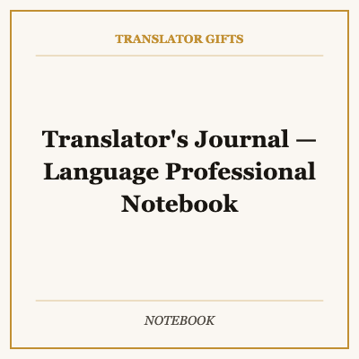 Translator's Journal — Language Professional Notebook