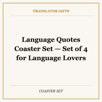 Language Quotes Coaster Set — Set of 4 for Language Lovers
