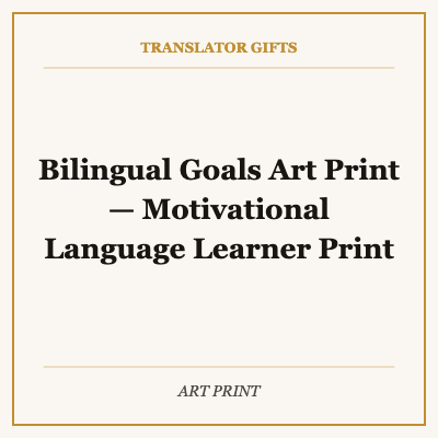Bilingual Goals Art Print — Motivational Language Learner Print