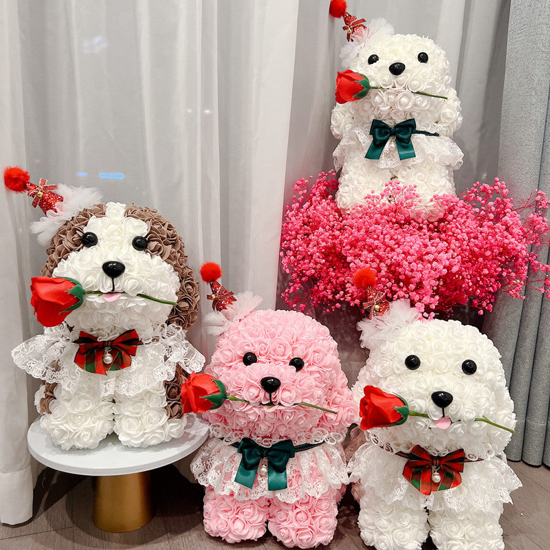 Christmas Rose Dog