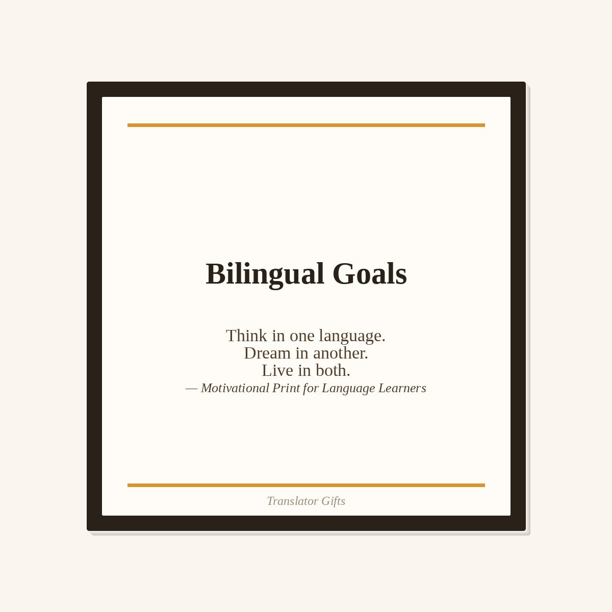 Bilingual Goals Art Print — Motivational Language Learner Print