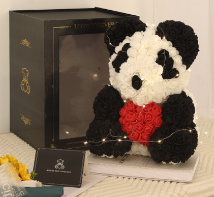 Rose Flower Teddy Bear Birthday gift for her