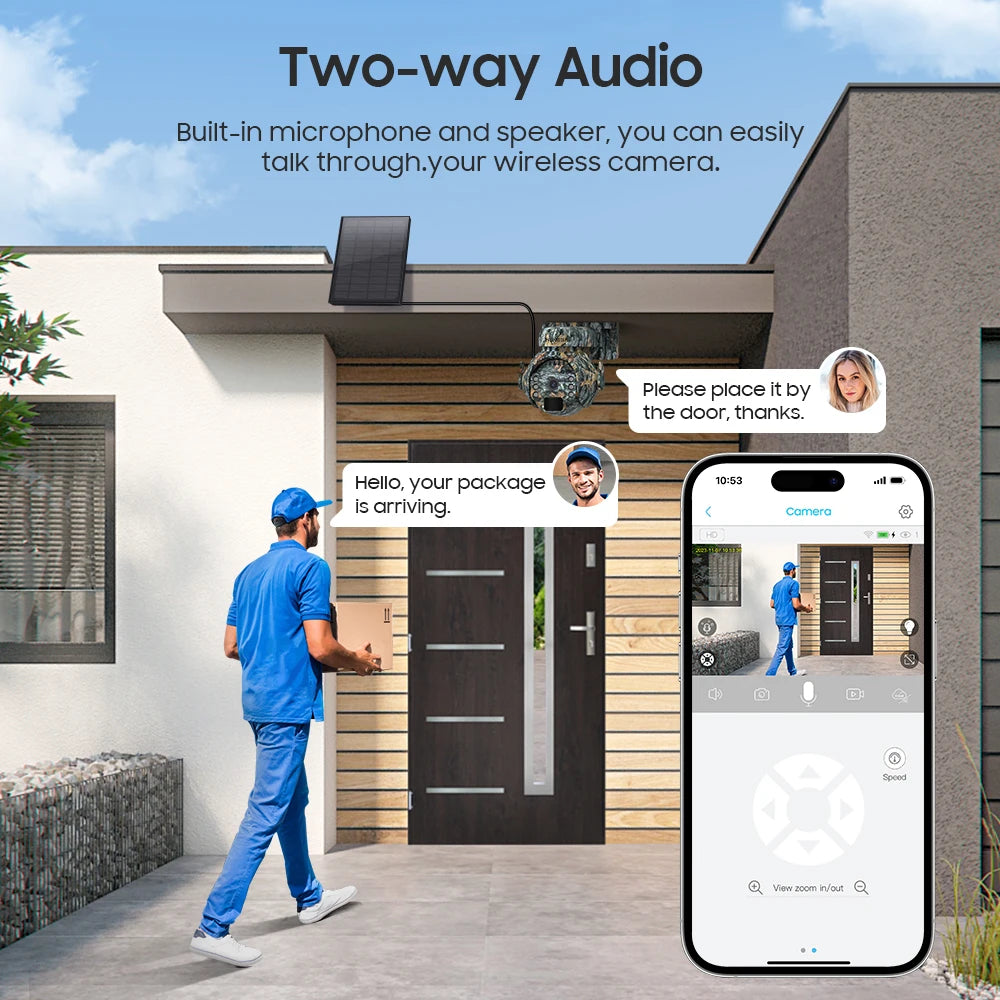 Solar Camera Outdoor 4G SIM with Two-Way Audio