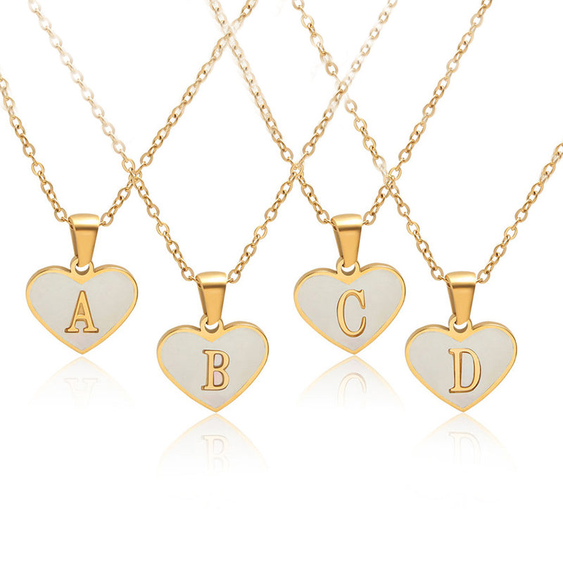 Heart-shaped letter Necklaces.