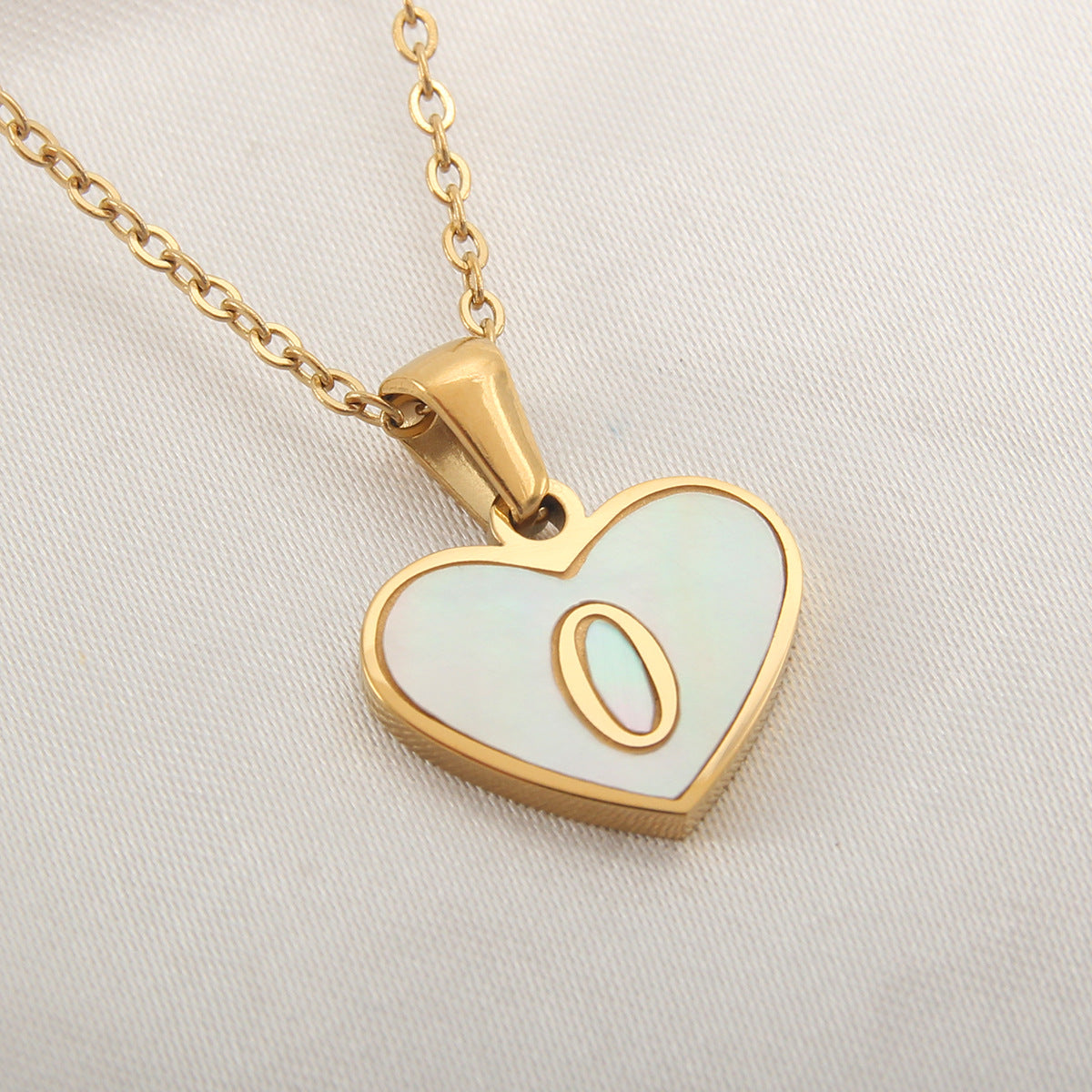 Heart-shaped letter Necklaces.