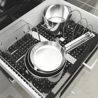 Kitchen Drawer Non Slip Partition Bowl Dish Storage Drain Rack