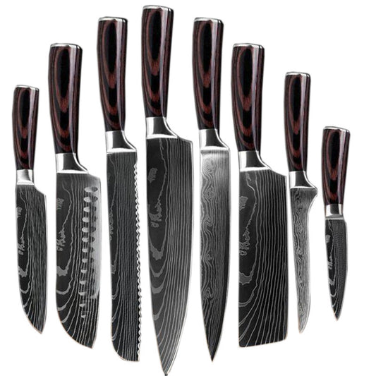 Western Style 8 Piece Suit Knife Chef's Knife