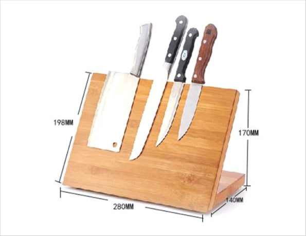 Creative Wooden Knife Guard Holder Organizer with Powerful Magnet for Kitchen