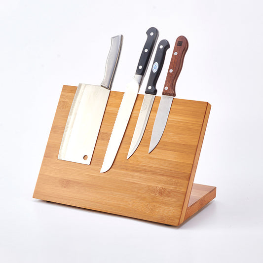 Creative Wooden Knife Guard Holder Organizer with Powerful Magnet for Kitchen