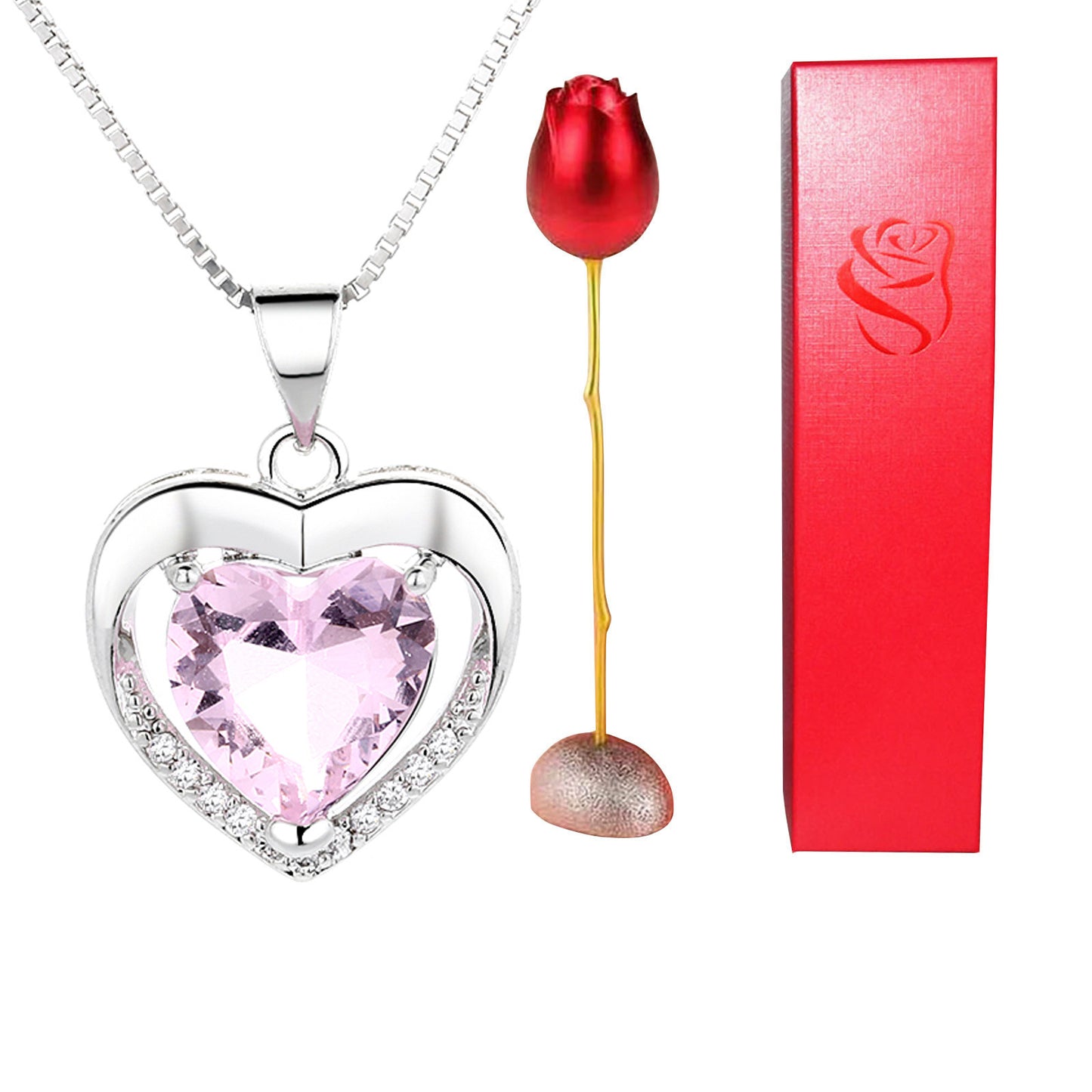 Surprise!! Heart shaped pendant delivered in a Rose flower