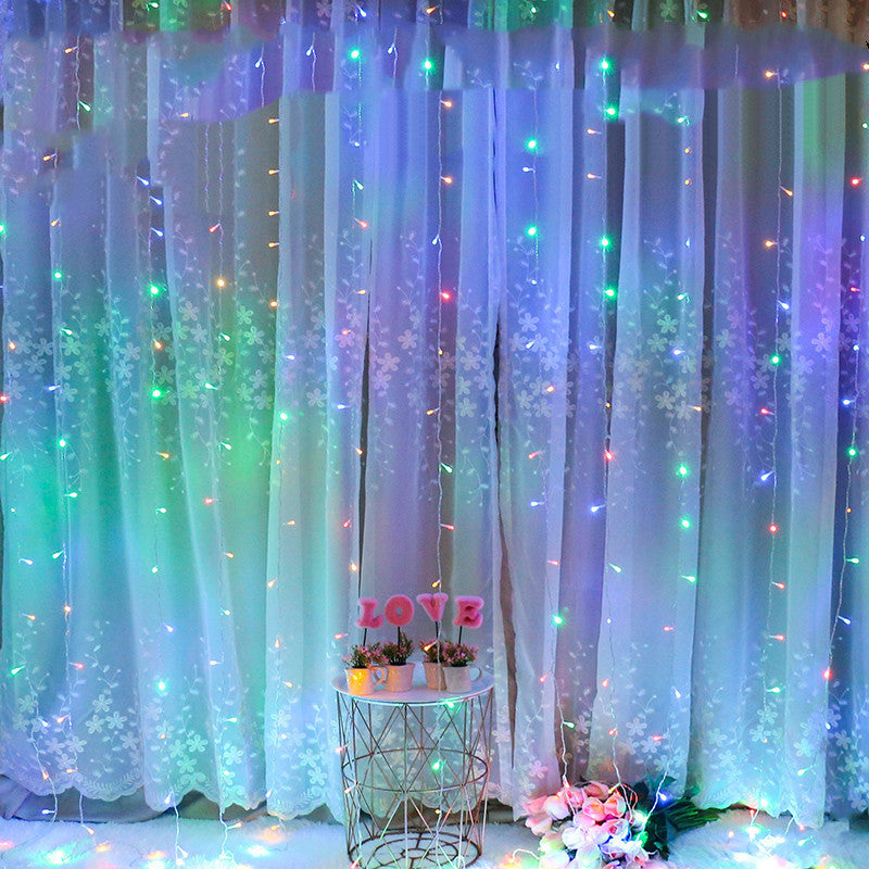 Voltage Curtain Light 3x3 Meters 300 Lights Icicle Light Solar Holiday Lantern String Waterproof Copper Wire String Light