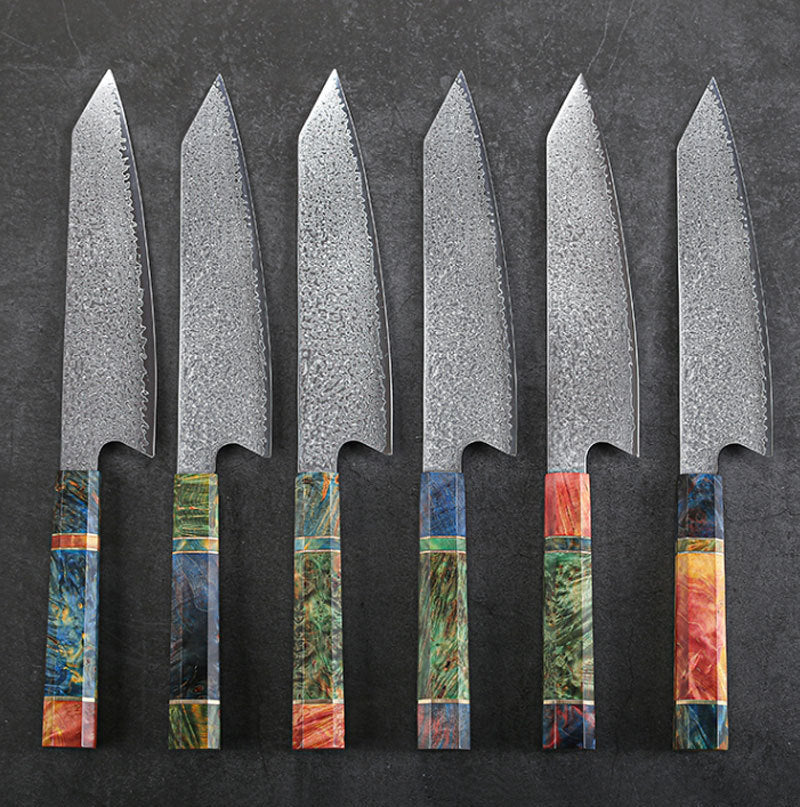 Stable Wood Damascus Cutting Knife