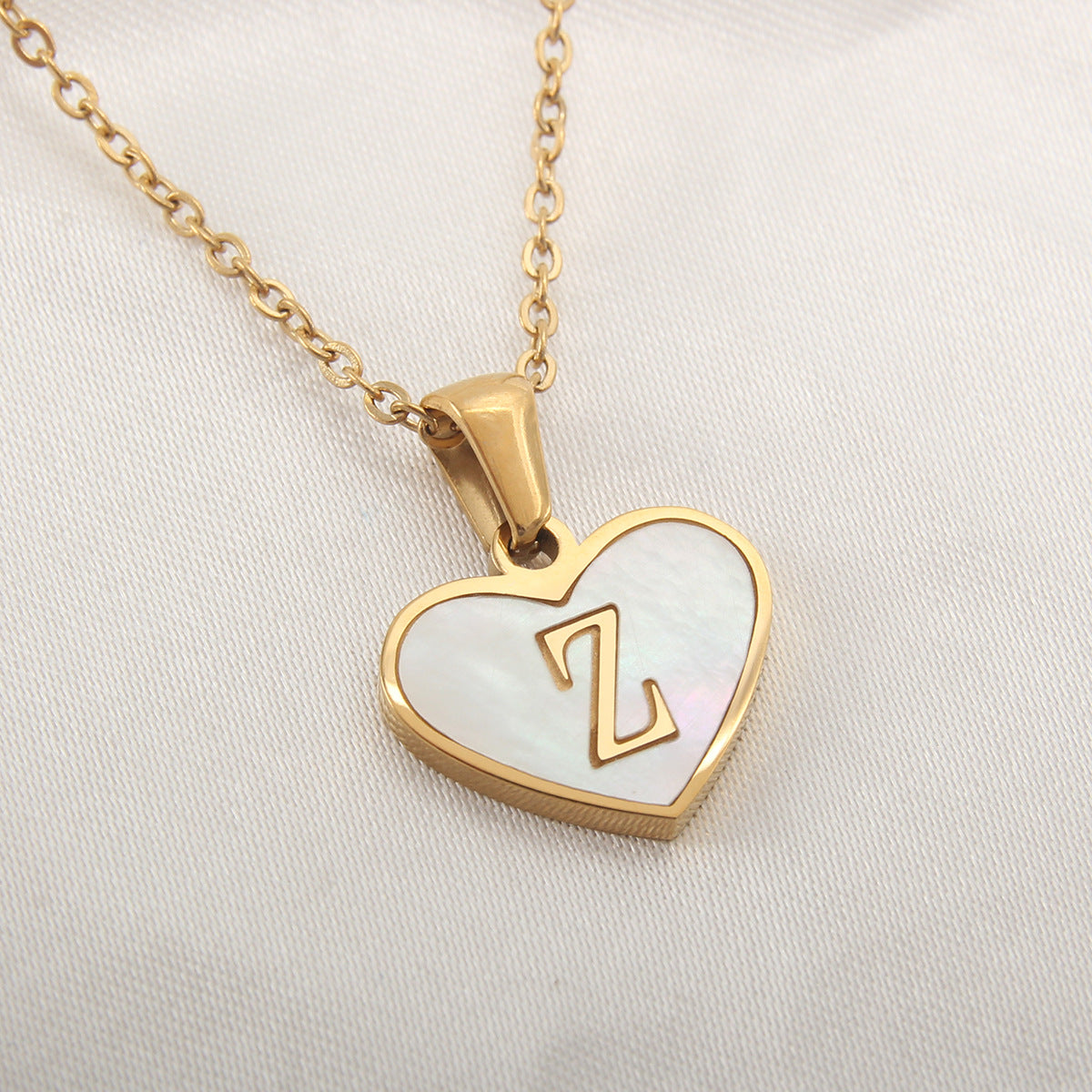 Heart-shaped letter Necklaces.