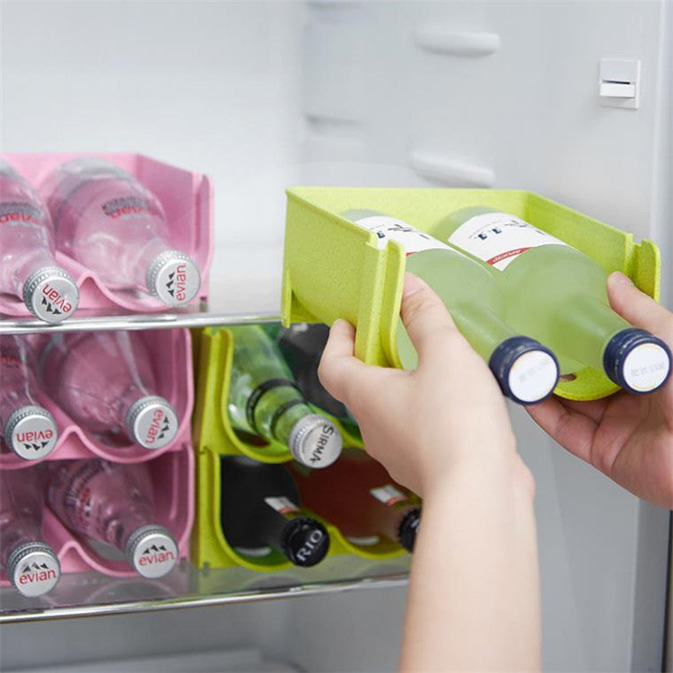 Refrigerator and cupboard water bottle storage