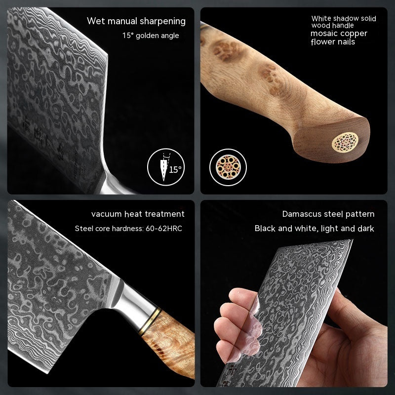 15* golden angle Damascus Knife Set - Nakiri Knife