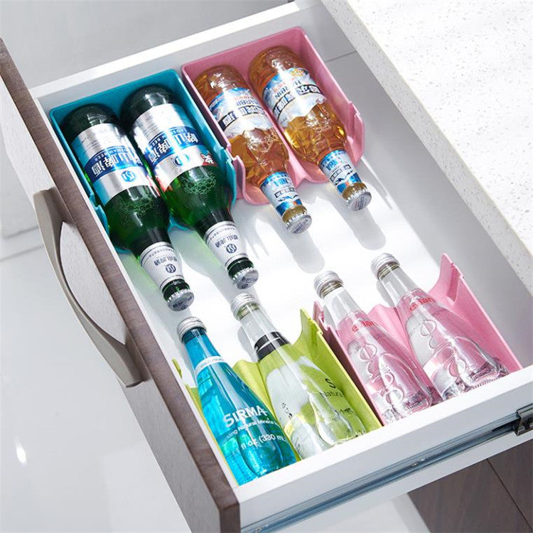 Refrigerator and cupboard water bottle storage