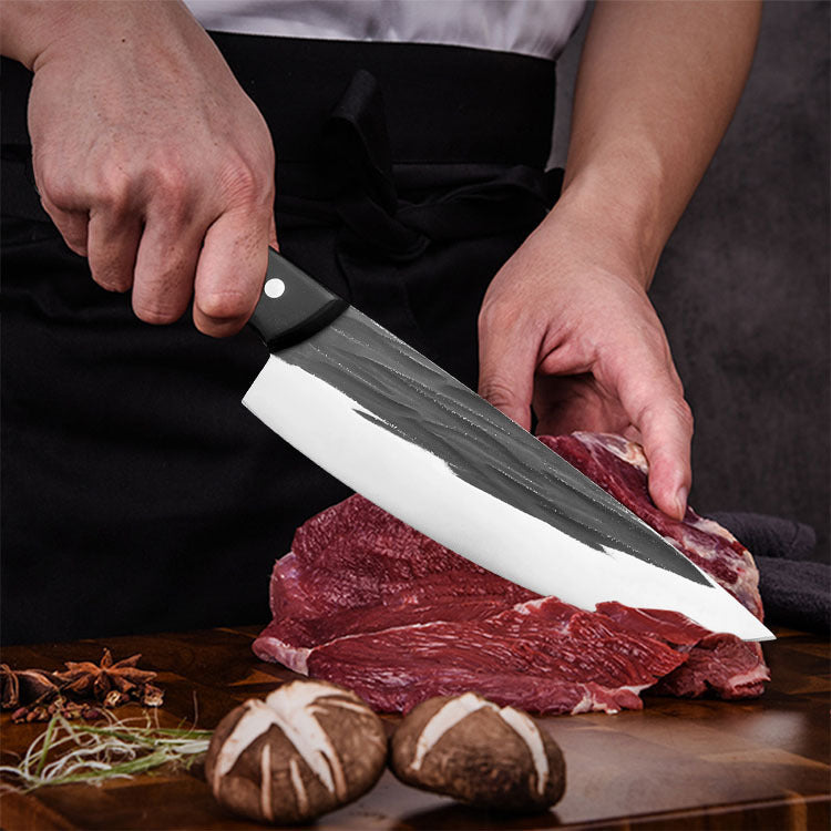 Forged Black Wood Butcher Knife