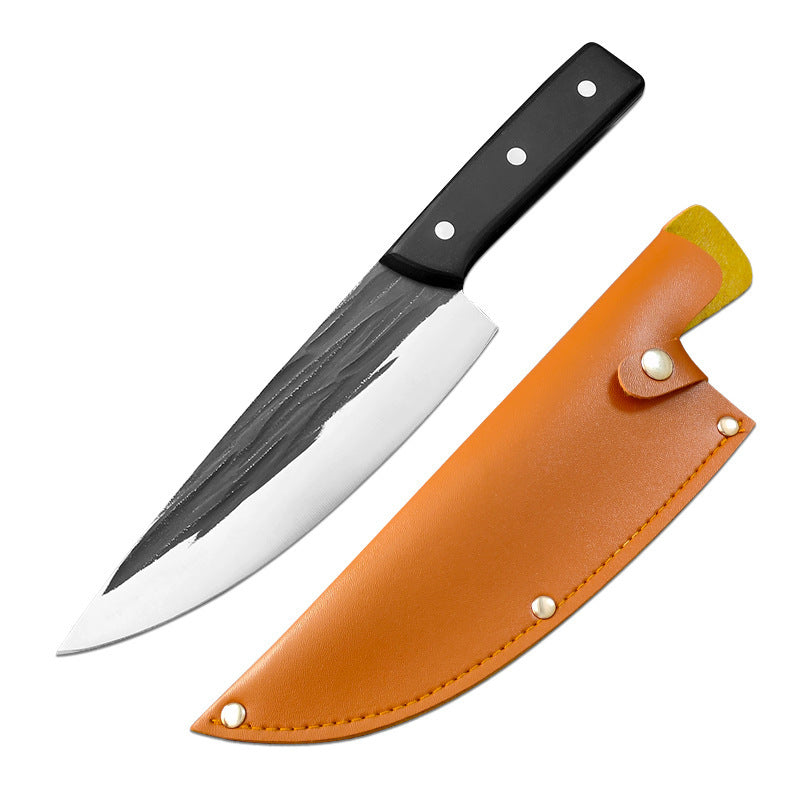 Kitchen knife and leather case