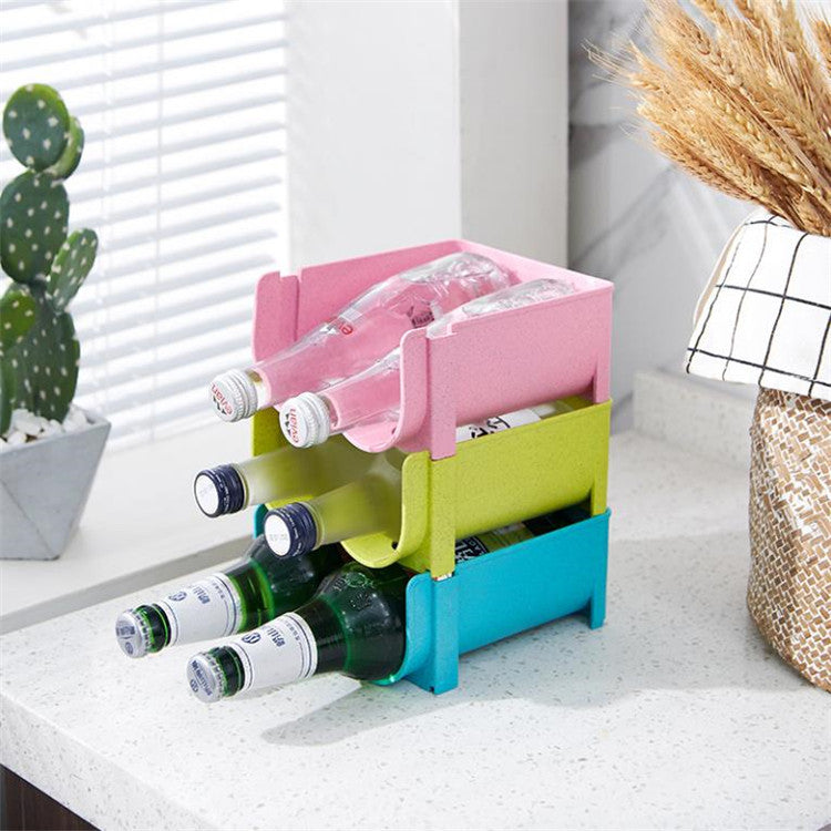 Refrigerator and cupboard water bottle storage
