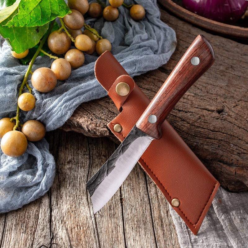 Multi-purpose Knife With Leather Sheath