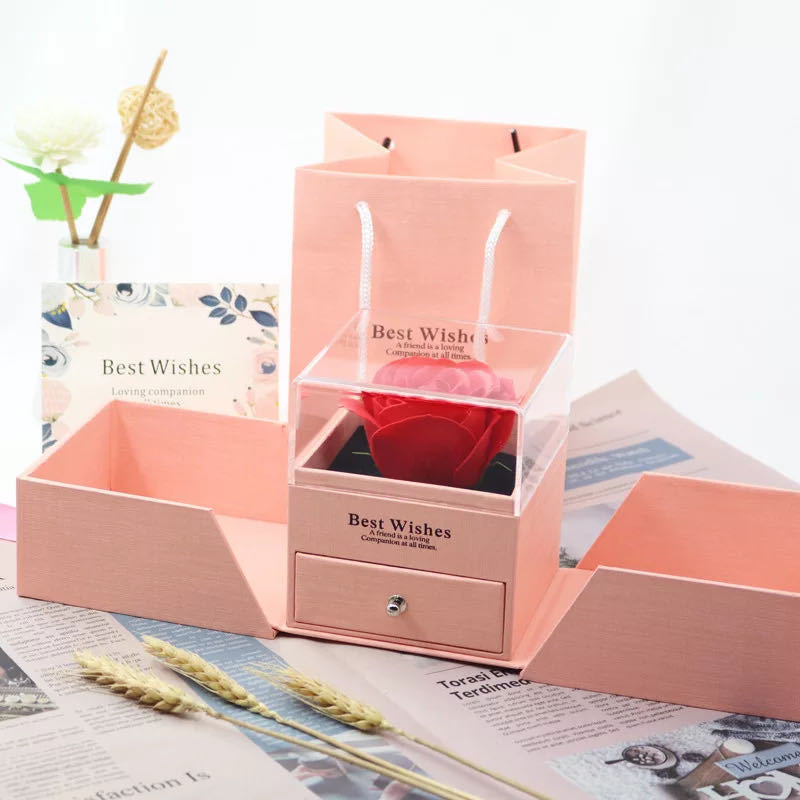 Flower Soap Rose & Jewelry Box Set
