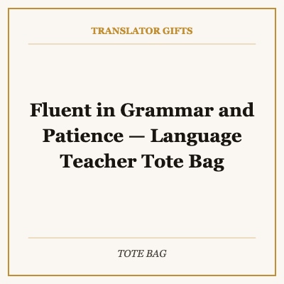 Fluent in Grammar and Patience — Language Teacher Tote Bag