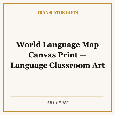 World Language Map Canvas Print — Language Classroom Art