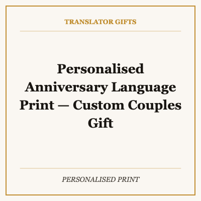 Personalised Anniversary Language Print — Custom Couples Gift