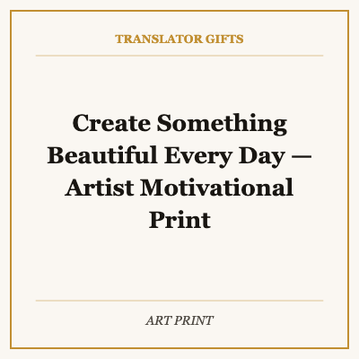 Create Something Beautiful Every Day — Artist Motivational Print