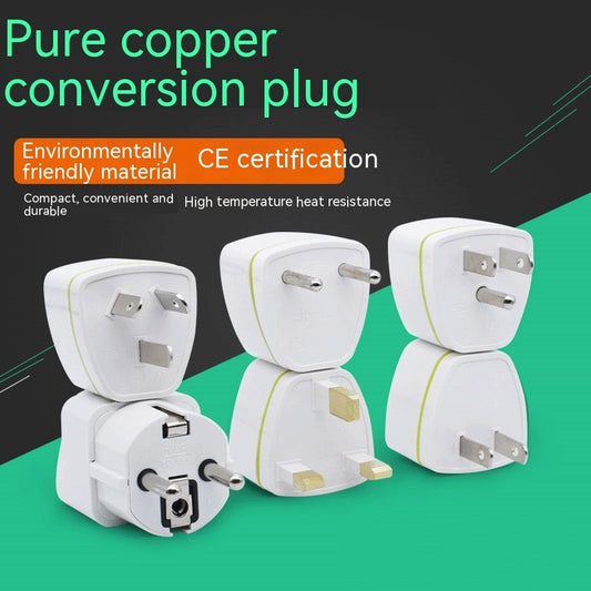 Pure Copper Global Travel British Standard European Standard Adapter American Standard To Australian Standard To German Standard Conversion Plug