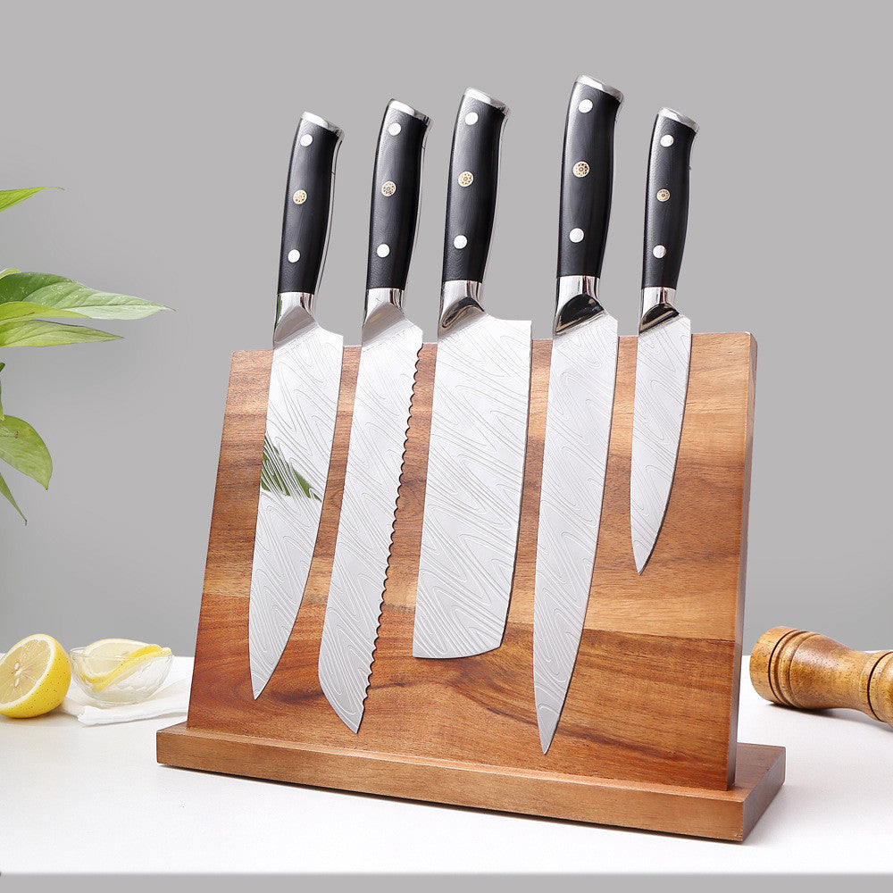 Kitchen Magnetic Wooden Knife Holder