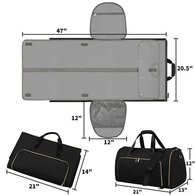 Travel Suit Garment Packaging Bag black