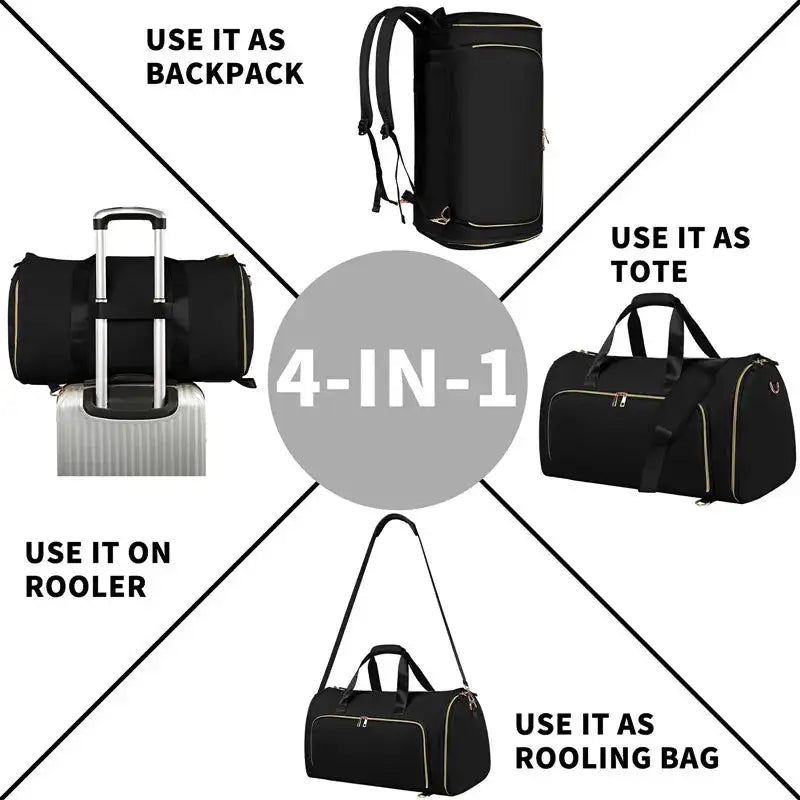 Travel Suit Garment Packaging Bag black 4 in 1