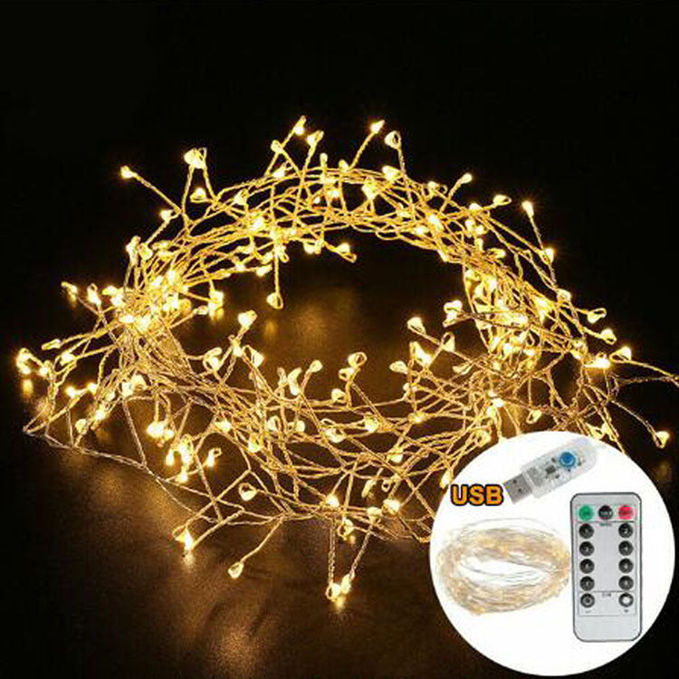 Led Copper Wire Firecracker Light String Controller Warm White Layout Decoration Wedding Party Gypsophila