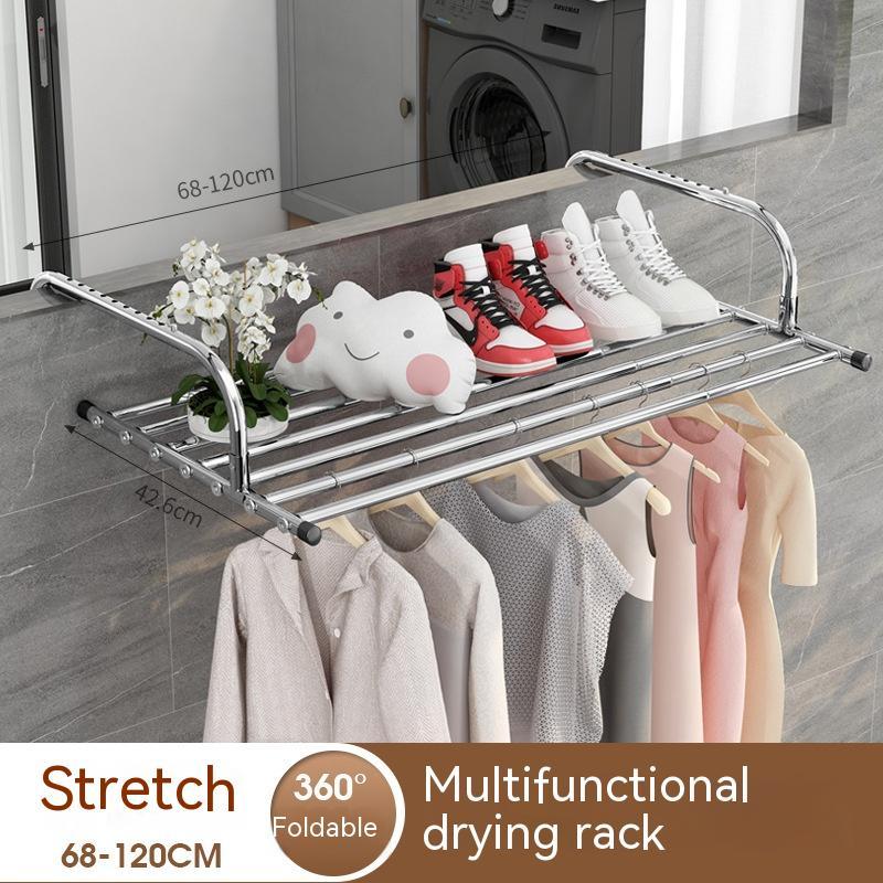 Stainless Steel Drying Rack Retractable Folding Hanger