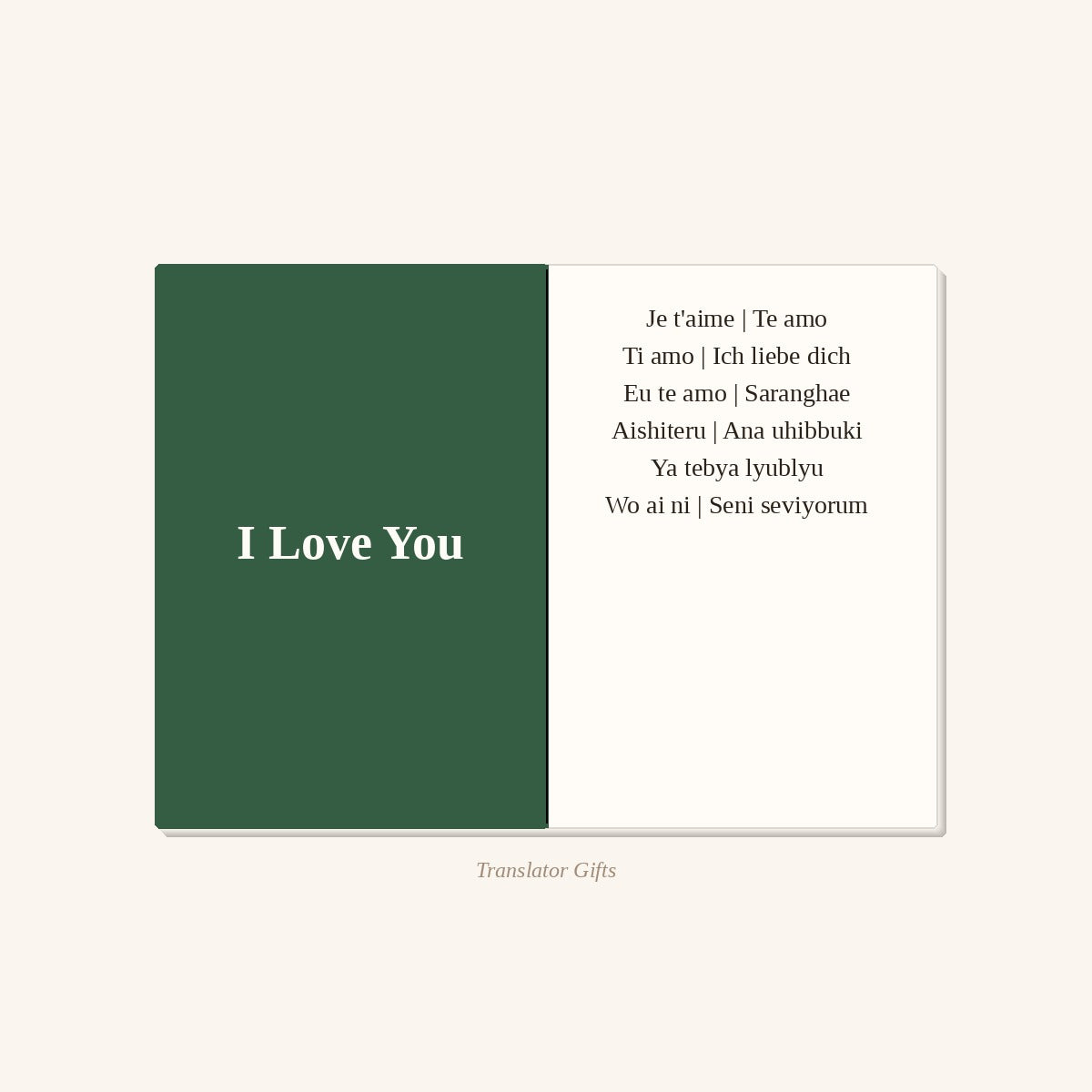 I Love You in 10 Languages — Multilingual Love Card